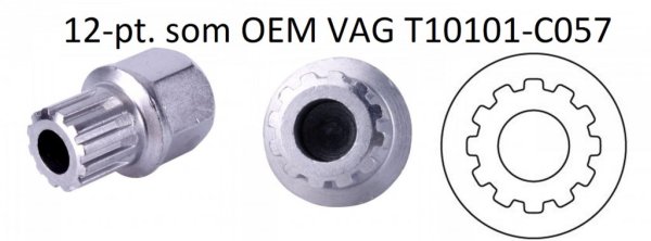 Fälglås-bitshylsa för VAG, som T10101-C057