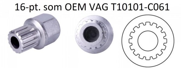 Fälglås-bitshylsa för VAG, som T10101-C061