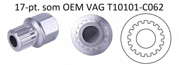 Fälglås-bitshylsa för VAG, som T10101-C062