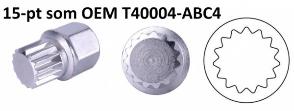 Fälglås-bitshylsa för VAG, som T40004-ABC4
