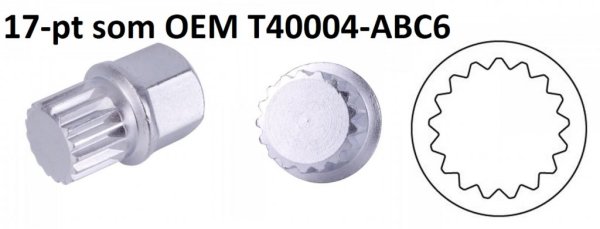 Fälglås-bitshylsa för VAG, som T40004-ABC6