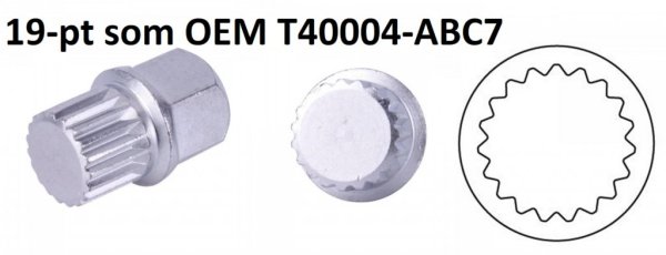 Fälglås-bitshylsa för VAG, som T40004-ABC7
