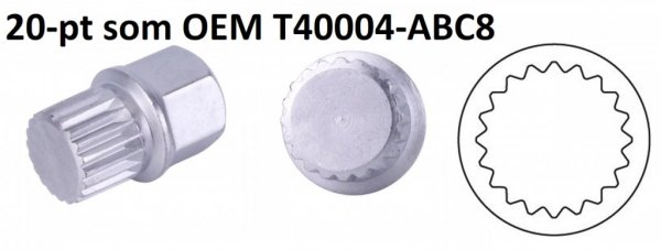 Fälglås-bitshylsa för VAG, som T40004-ABC8