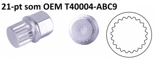 Fälglås-bitshylsa för VAG, som T40004-ABC9
