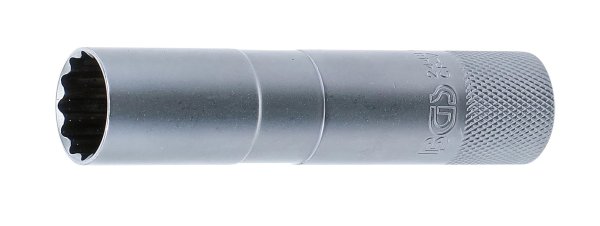 Tändstiftshylsa 16 mm 12-kant med gummi 3/8