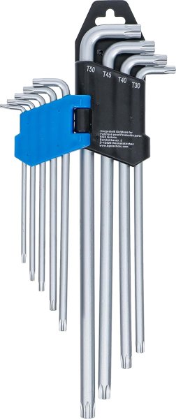 Torxnyckelsats, extra lång/extra kort T10-T50, 9 Delar