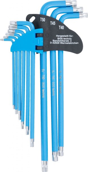 Torxnyckelsats med magnet, T10-T50, 9 delar