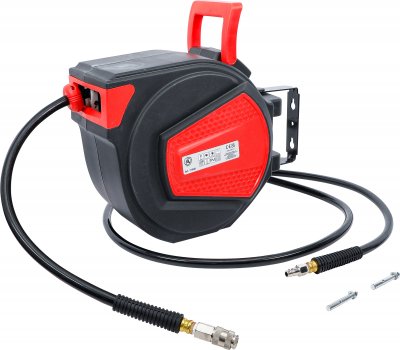 Tryckluft-slangvinda 12 m + 2 m med PU-slang