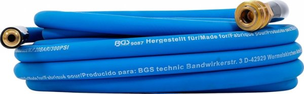 Tryckluftsslang 10 m Ø9,7 mm PVC med snabbkoppling