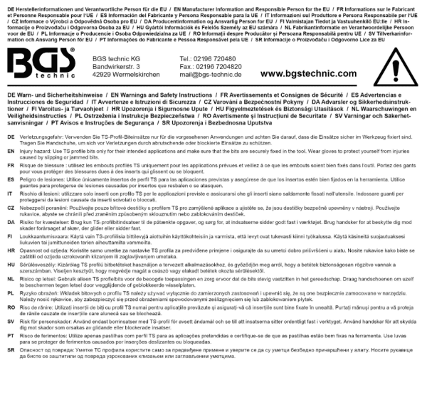 Bitshylssats, TS-profil, TS10-TS50, 1/4", 9 delar