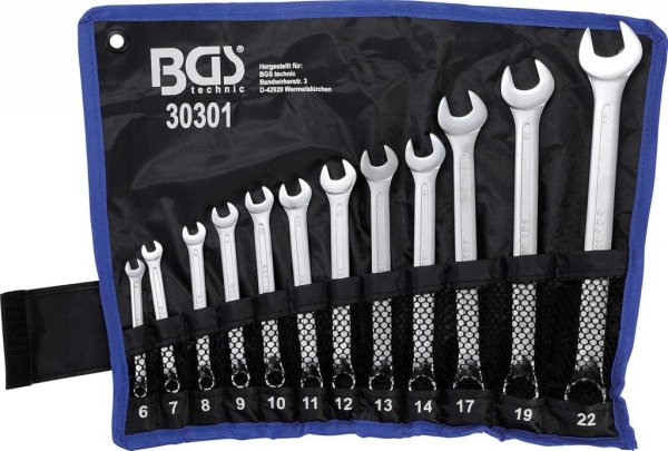 U-Ringnyckel-sats, bockad, 6-22 mm, 12 delar