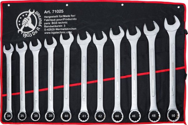 U-ringnyckel-sats XXL, 34-50 mm, 11 delar