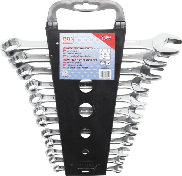 U-Ringnyckelsats, 6-22 mm, 12 delar