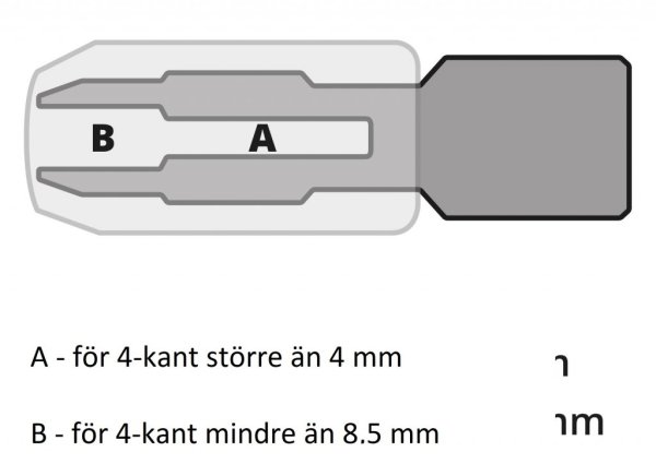 Universell gängtapphållare M4–M14 3/8 fyrkant