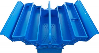 Verktygslåda, stålplåt, 530x200x200 mm, 5 fack