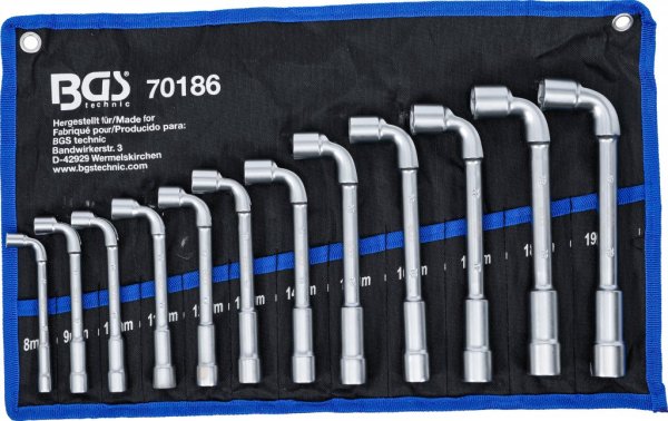 Vinklad Hylsnyckelsats, 8-19 mm, 12 delar